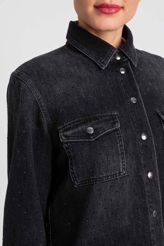 WOVEN SHIRT BLACK DENIM  