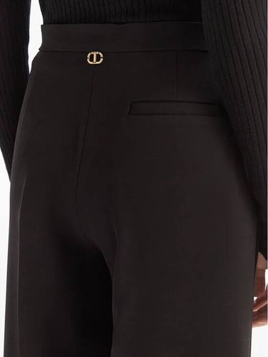 Wide leg crêpe trousers
