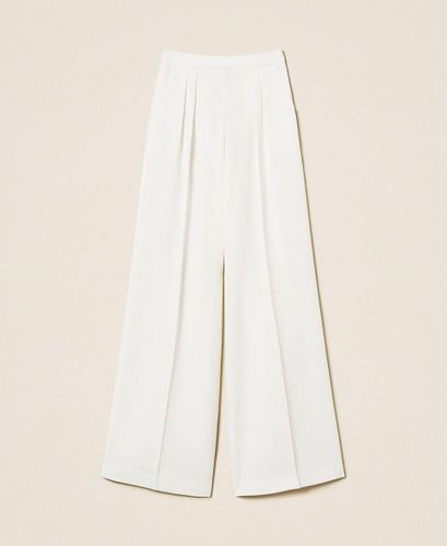 Wide leg crêpe trousers