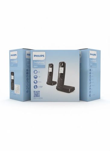 טלפון אלחוטי 2 שלוחות Philips פיליפס דגם D2702B 
