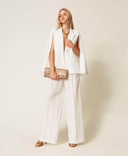 Wide leg crêpe trousers
