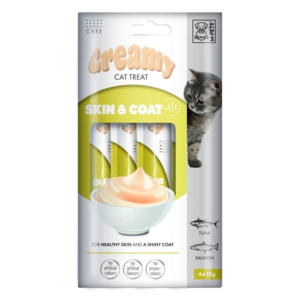 שלוק קרמי לחתול לטיפול בפרווה ועור טונה סלמון 60 גר אמפט