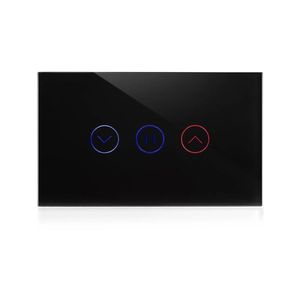 מתג טאץ' חכם לתריס זכוכית שחורה 3 מודול WIFI Nisko