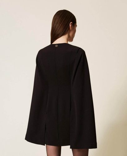 Short crêpe cape dress
