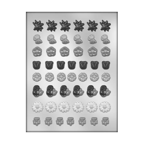 תבנית לשוקולד פרחים מיני