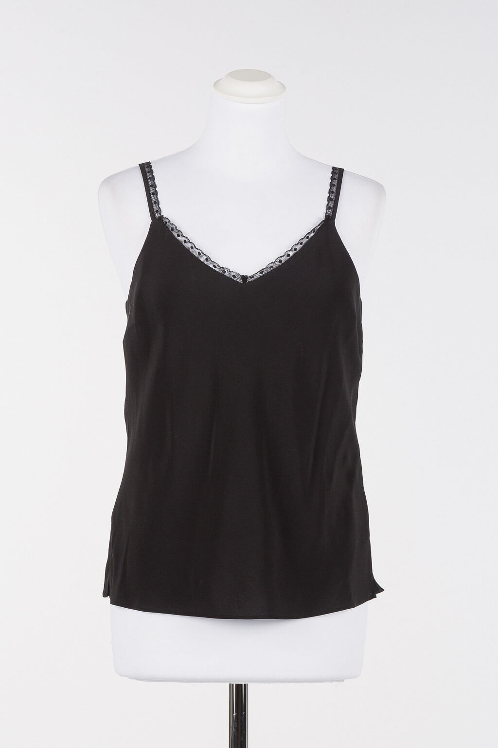 Silk blend crêpe de Chine top