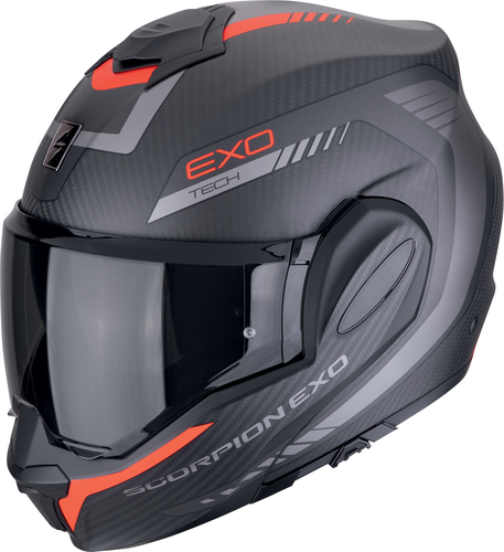 קסדת סקורפיון נפתחת קרבון שחור / אדום מט - SCORPION EXO-TECH EVO CARBON COSY