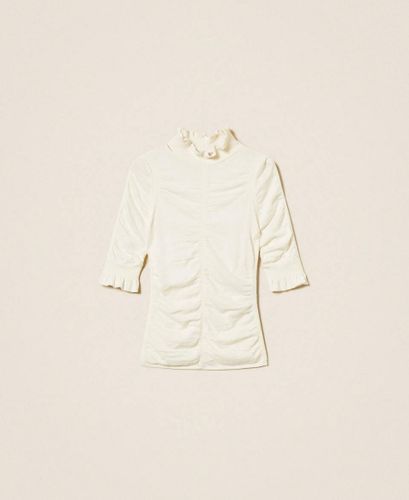 Gathered turtle neck jumper