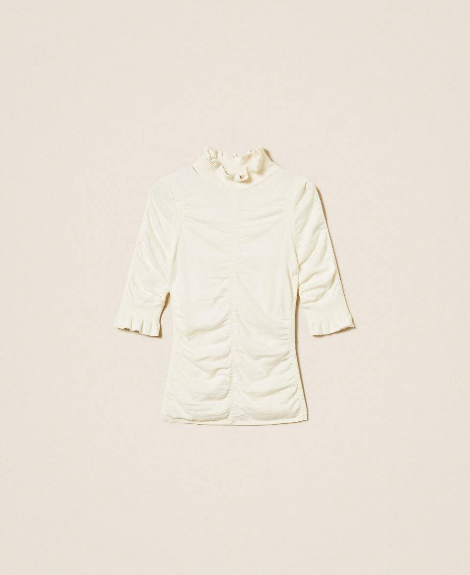 Gathered turtle neck jumper
