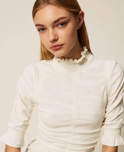 Gathered turtle neck jumper