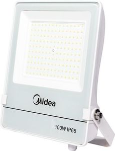 פנס הצפה 100LM/W MIDEA 100W גוף לבן/אור חם 3000K   Midea Lighting
