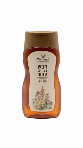 דבש דבורים טהור בבקבוק לחיץ (350 גרם) - משק פוריידס
