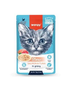 וונפי חתול גור פאוץ סלמון וטונה ברוטב 70 גרם