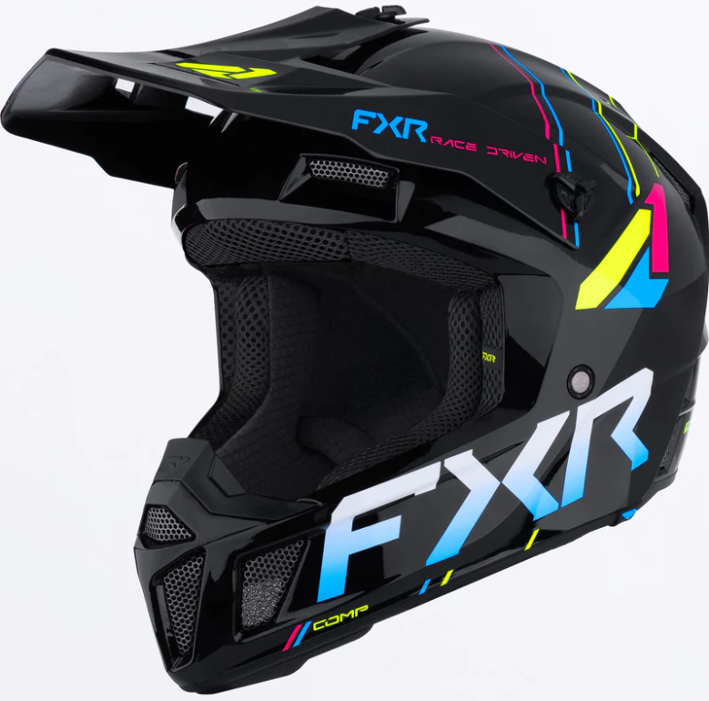 קסדת שטח ילדים אפ אקס אר קלאץ FXR CLUTCH שחור\כחול\צהוב 