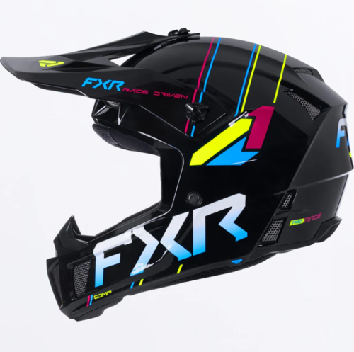 קסדת שטח ילדים אפ אקס אר קלאץ FXR CLUTCH שחור\כחול\צהוב 