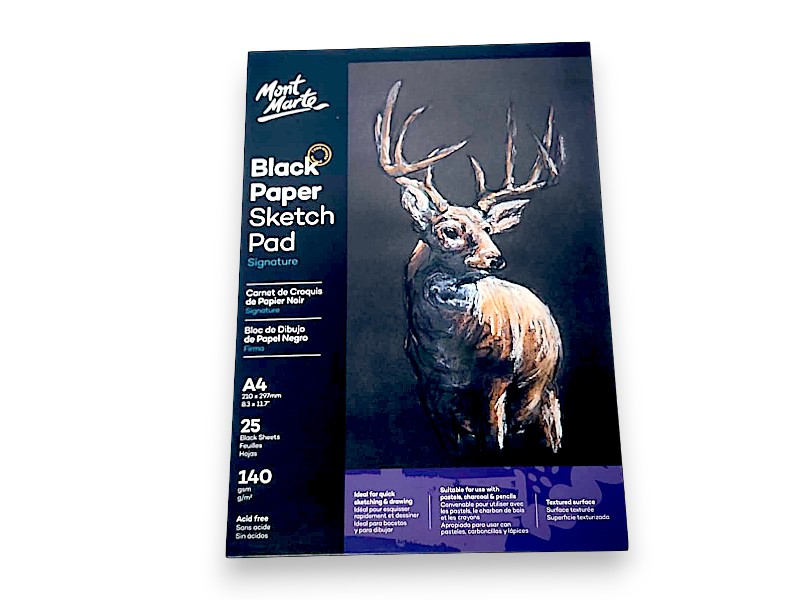 בלוק רישום Mont Marte Black Paper – נייר שחור A4