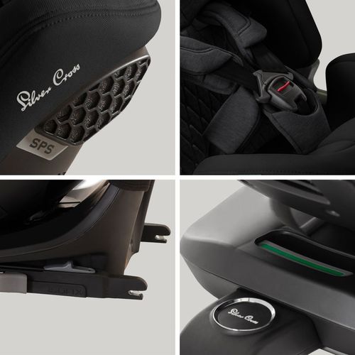 כסא בטיחות מסתובב משולב בוסטר Motion 2 All Size 360 - צבע שחור SPACE