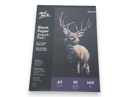 בלוק רישום Mont Marte Black Paper – נייר שחור A3
