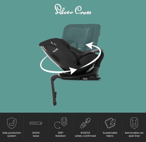 כסא בטיחות מסתובב משולב בוסטר Motion 2 All Size 360 - בז' Almond