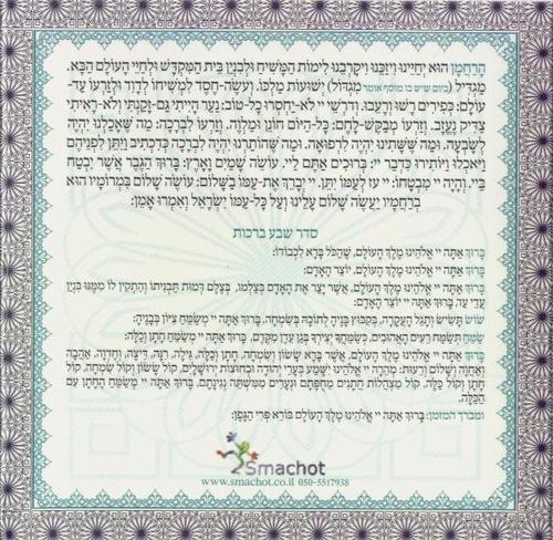 ברכת המזון החדש בשני נוסחים אשכנז וע