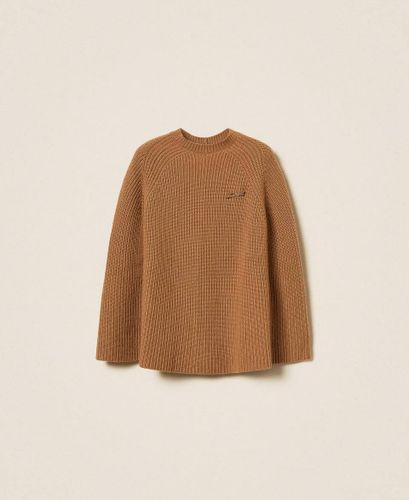Wool blend cape jumper