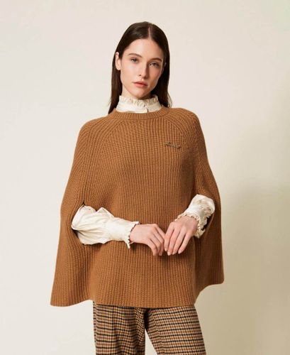 Wool blend cape jumper