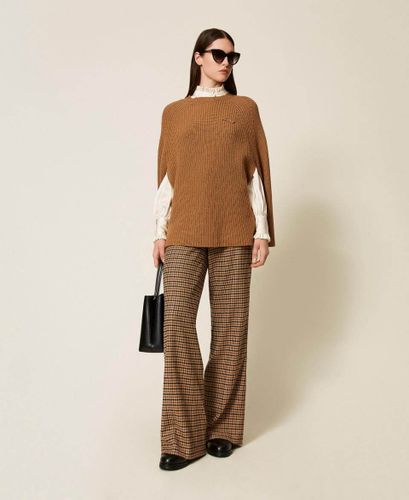 Wool blend cape jumper