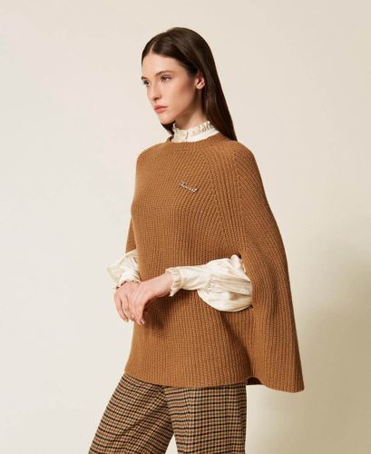 Wool blend cape jumper