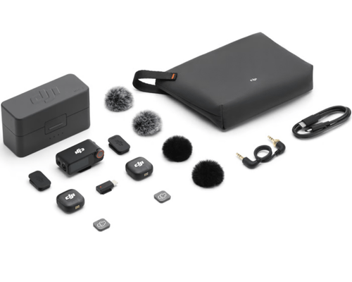 מיקרופון דש אלחוטי עם שני משדרים DJI Mic 3