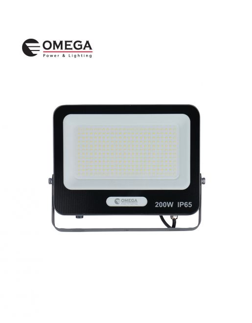 פנס הצפה מעוצב 200W אור יום שחור OMEGA STRIKE