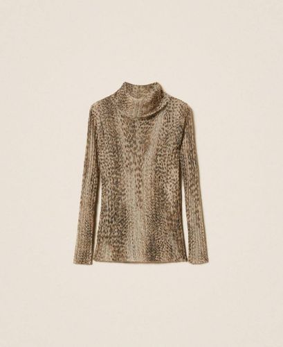 Mohair blend jumper with print