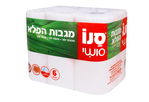 מגבת נייר סופג הפלא 6 יחידות סנו סושי