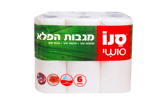 מגבת נייר סופג הפלא 6 יחידות סנו סושי
