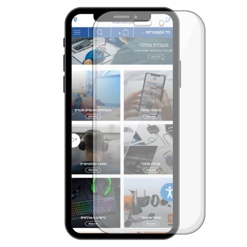 מגן מסך זכוכית מחוסמת לטלפון סלולר, אייפון או כח סמארטפון. בעיצוב דק, שקוף ומדויק.