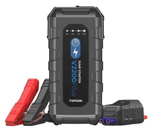 בוסטר התנעה לרכב עם סוללת גיבוי ופנס Topdon V2200Plus