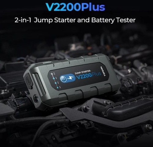 בוסטר התנעה לרכב עם סוללת גיבוי ופנס Topdon V2200Plus
