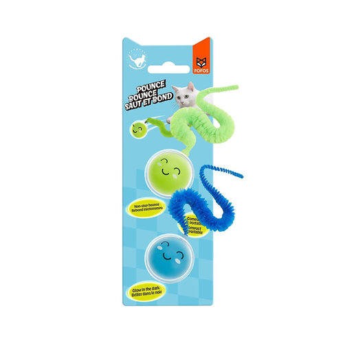 משחק זוג כדורים זוהרים בחושך קופצניים לחתול