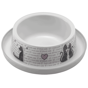 צלחת פלסטיק מעוצבת 210 מ"ל CAT IN LOVE נגד נמלים