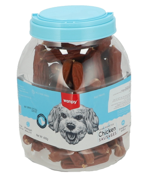 וונפי צנצנת חטיפי נקניקיות עוף לכלב 600 גרם