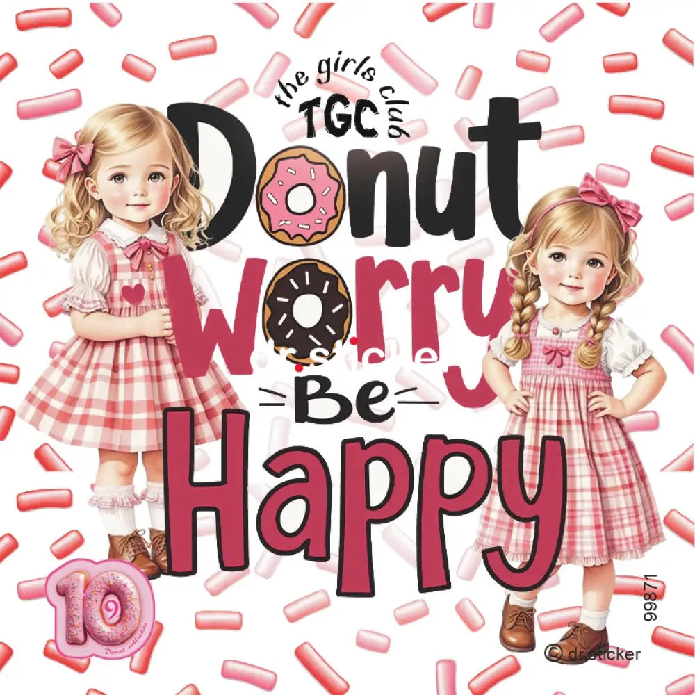 גליל מדבקות ד"ר סטיקר - מועדון הילדות - סופגניות עם כיתובים