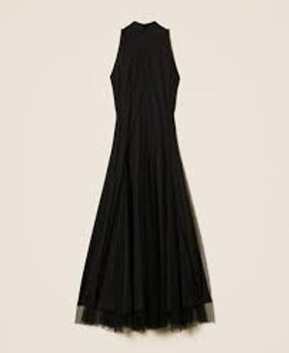 Long plumetis tulle dress