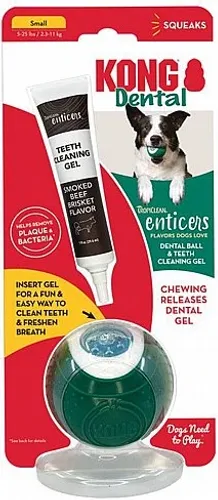 קונג מארז כדור דנטלי למילוי+ג'ל לשיניים לכלב בינוני L