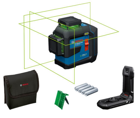 פלס לייזר צלב ירוק בוש GLL 80-33G מבית BOSCH 