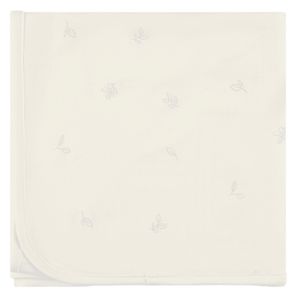 ציפה לשמיכה תינוק 100 על 150 ס"מ 100% כותנה - שמנת עלים