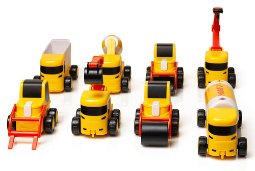 Magnetix Trucks ערכת 52 חלקים: משאיות עבודה מגנטיות מודולריות – בנה, פרק וצור ללא גבולות!