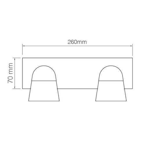 ספוט בל כפול קאפהד לד 12W על פס שחור/לבן CL-70COB80 CCT 