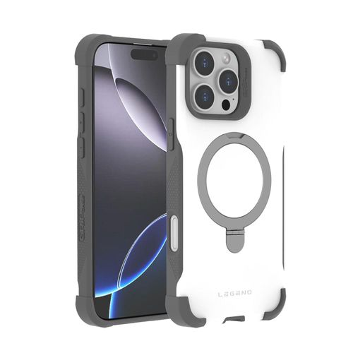 כיסוי Grip Case Legend MagSafe לאייפון 17 Pro Max בצבע שחור עם סטנד מובנה והגנה מחוזקת