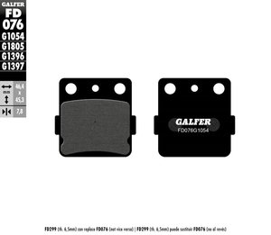 רפידות בלם גלפר - GALFER PADS SEMI METAL FD076G1054