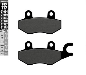 רפידות בלם גלפר - GALFER PADS SEMI METAL FD117G1054