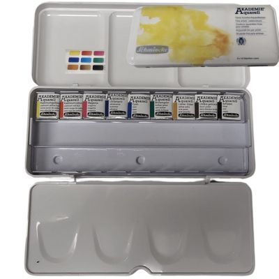 סט 9 חצאי טבליות שמינקה אקדמי AKADEMIE AQUARELL